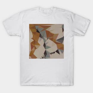 Cornsilk Brown Abstract Low Polygon Background T-Shirt